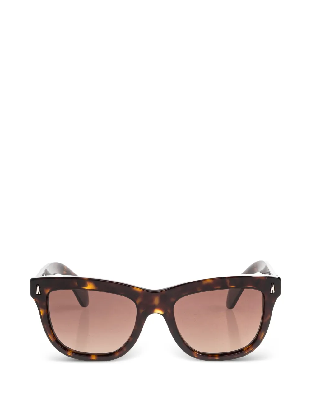 Moncler Eyewear Zonnebril met vierkant montuur en schildpadschild design Bruin