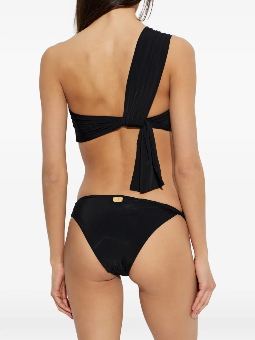 Balmain Asymmetrische bikini met geknoopte details Zwart