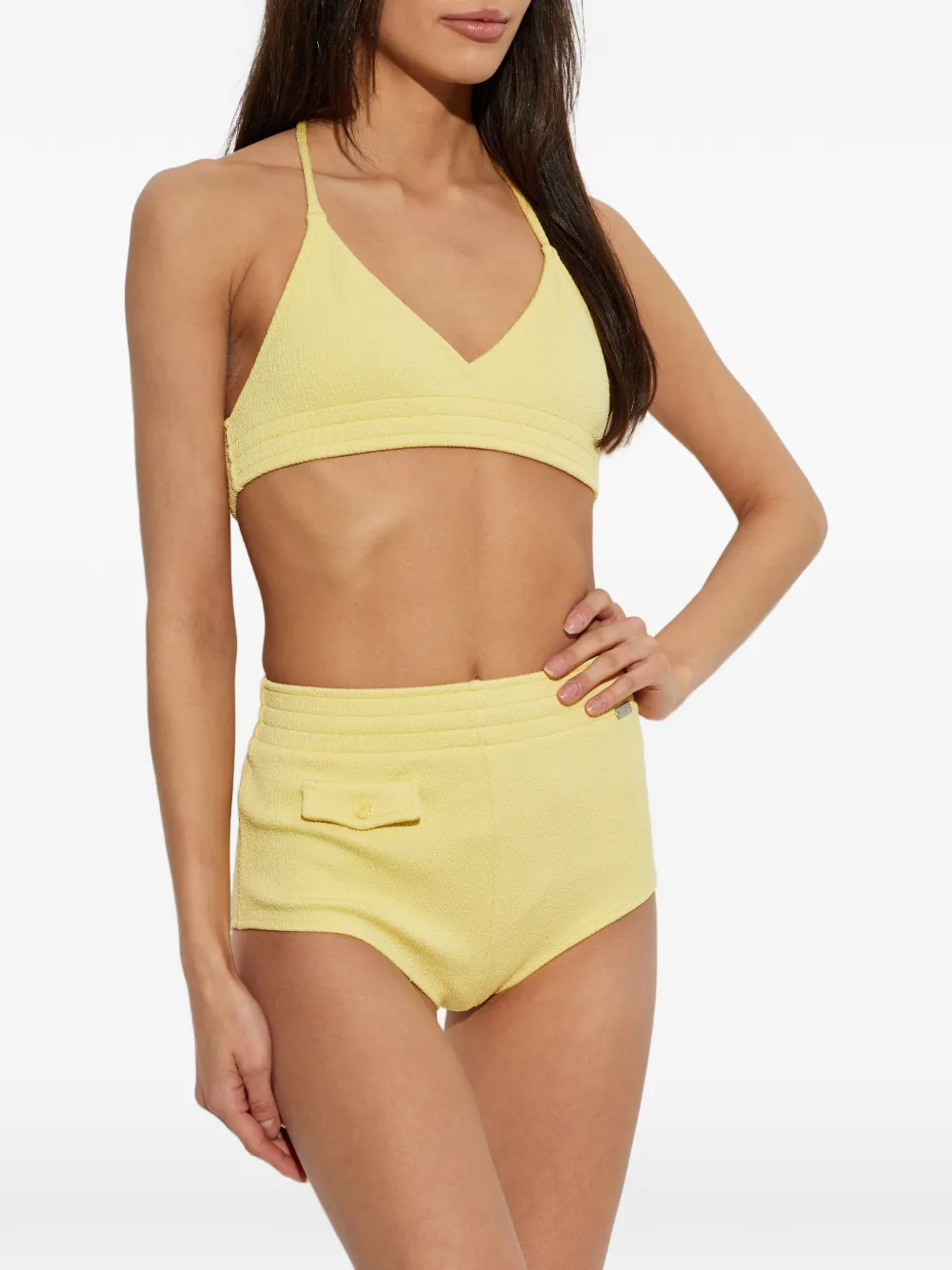 MM6 Maison Margiela Bikini met halternek en textuur Geel