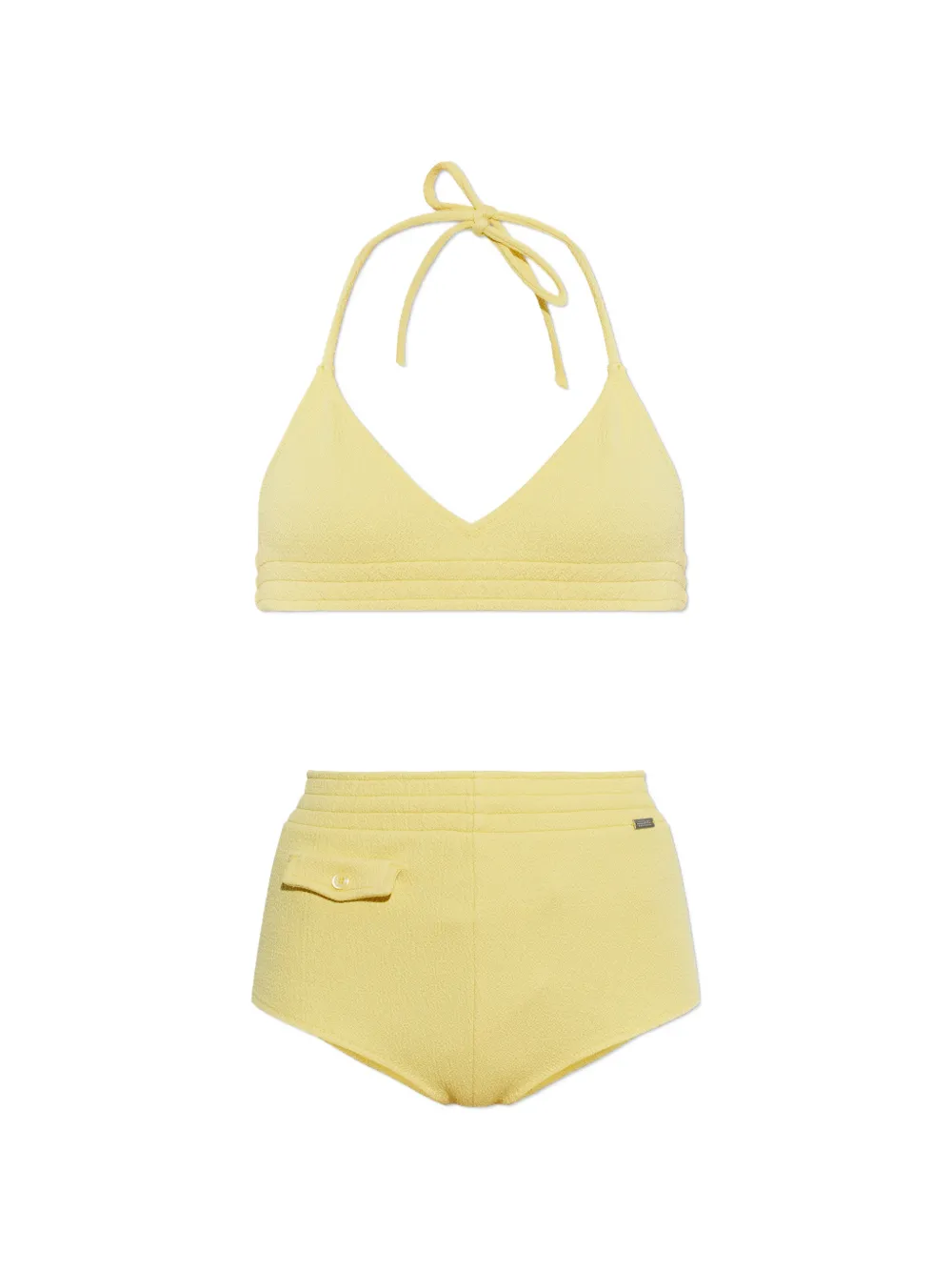 MM6 Maison Margiela textured halterneck bikini - Giallo