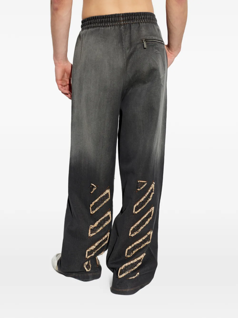 Off-White Diagonals jeans met trekkoord Zwart