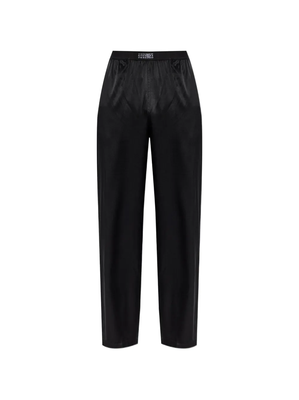 MM6 Maison Margiela logo-waistband pajama trousers - Schwarz