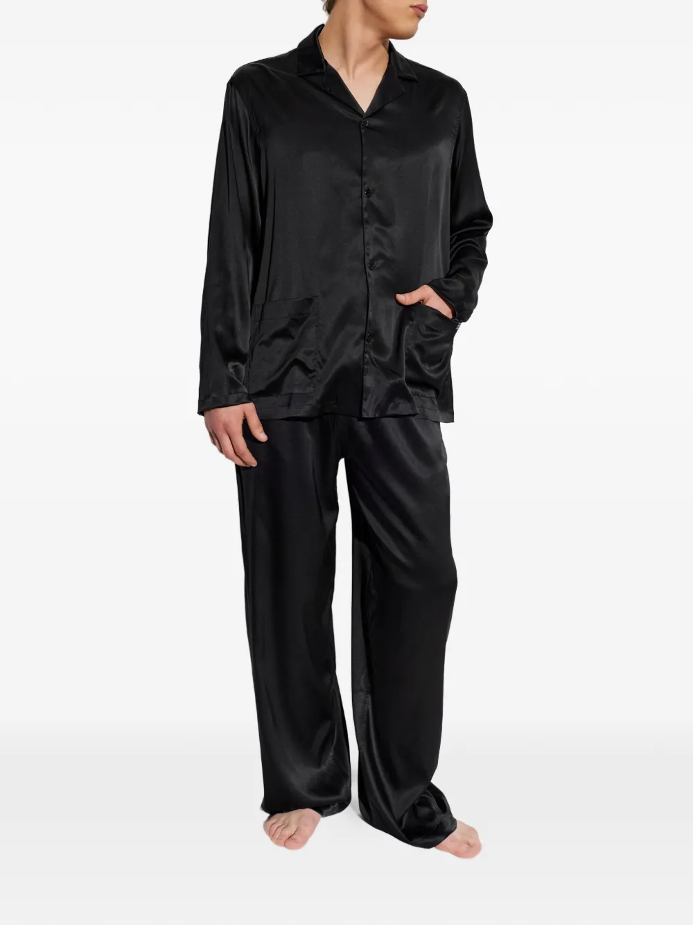 MM6 Maison Margiela Pyjamabroek met logoband Zwart