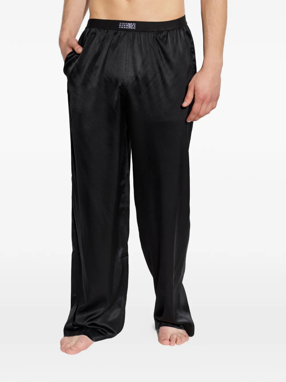 MM6 Maison Margiela Pyjamabroek met logoband Zwart