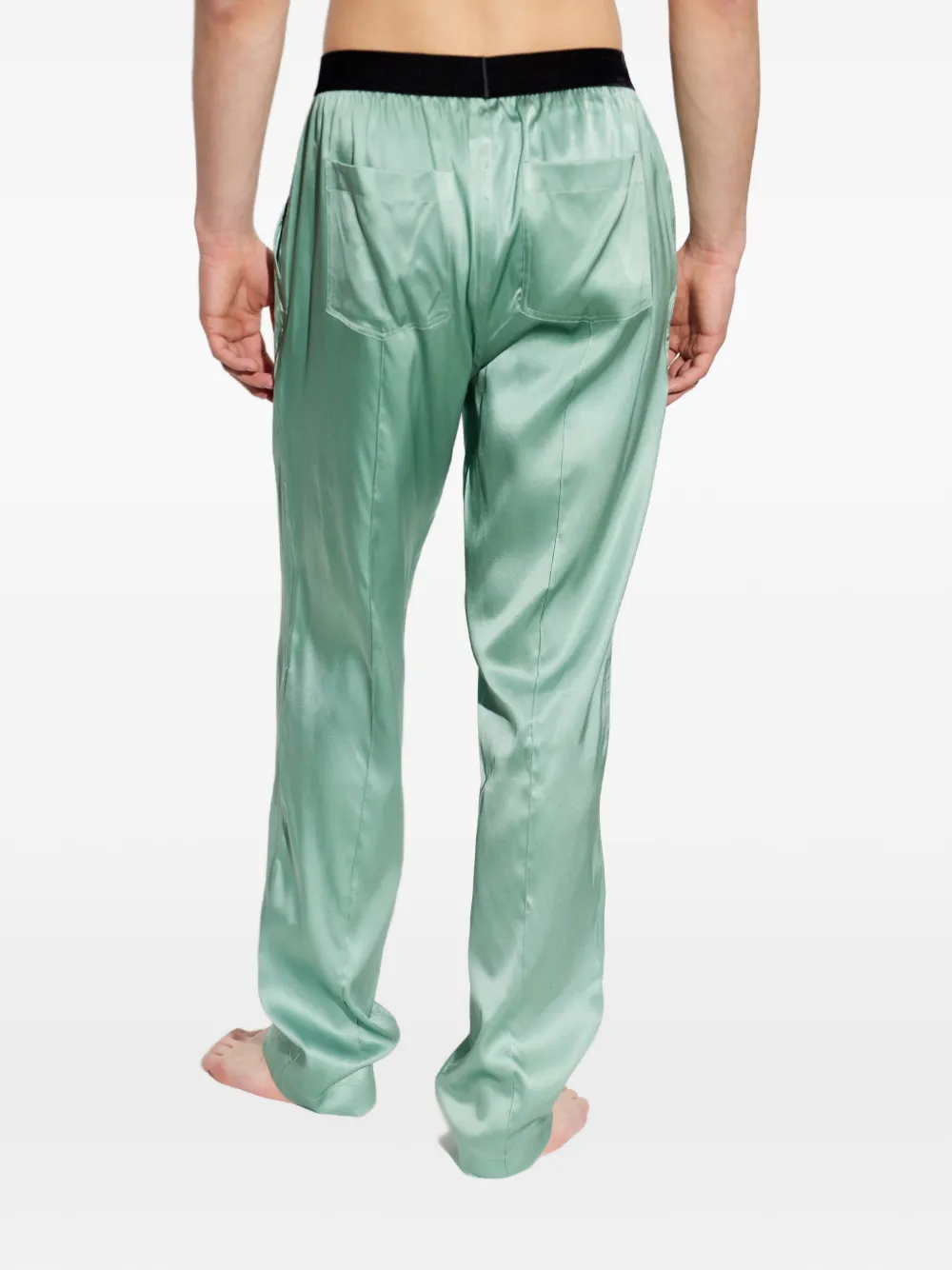 TOM FORD Zijden pyjama met logoband Groen