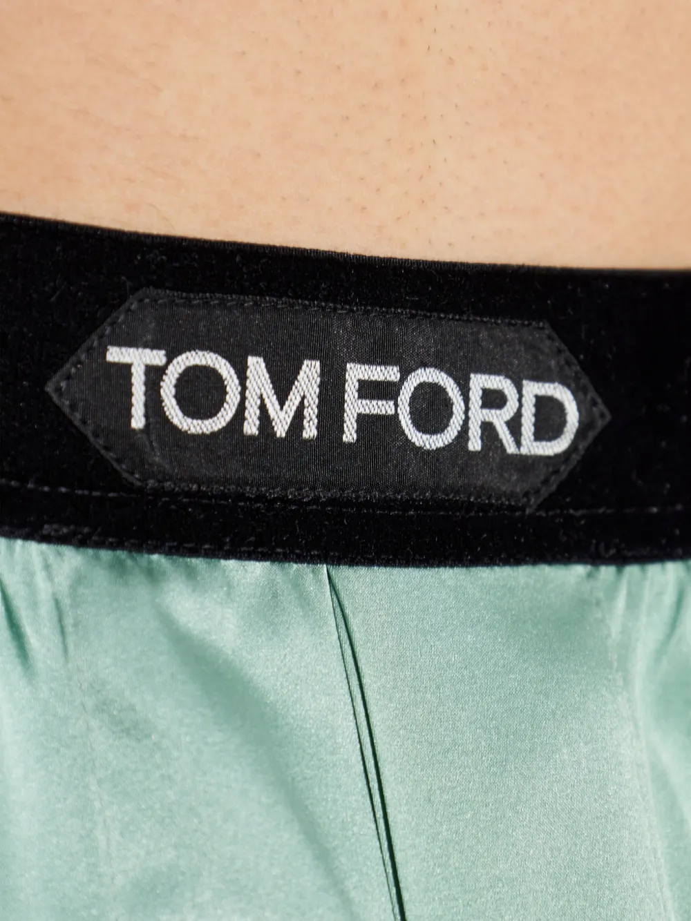 TOM FORD Zijden pyjama met logoband Groen