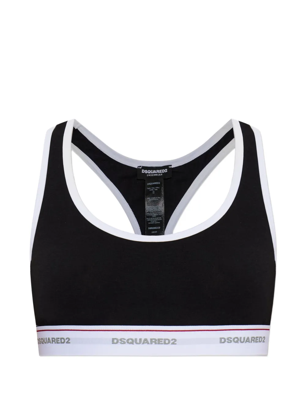 DSQUARED2 logo-tape racerback bralette - Nero