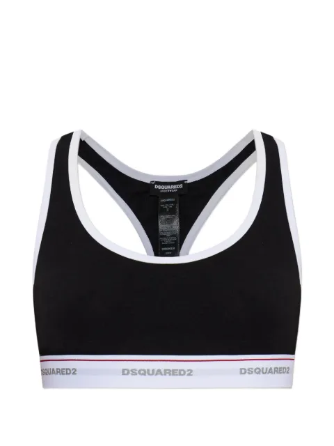 DSQUARED2 logo-tape racerback bralette