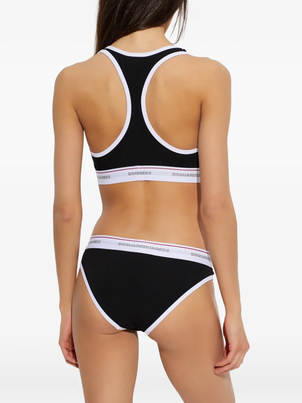 DSQUARED2 Bralette met racerback en logoband Zwart