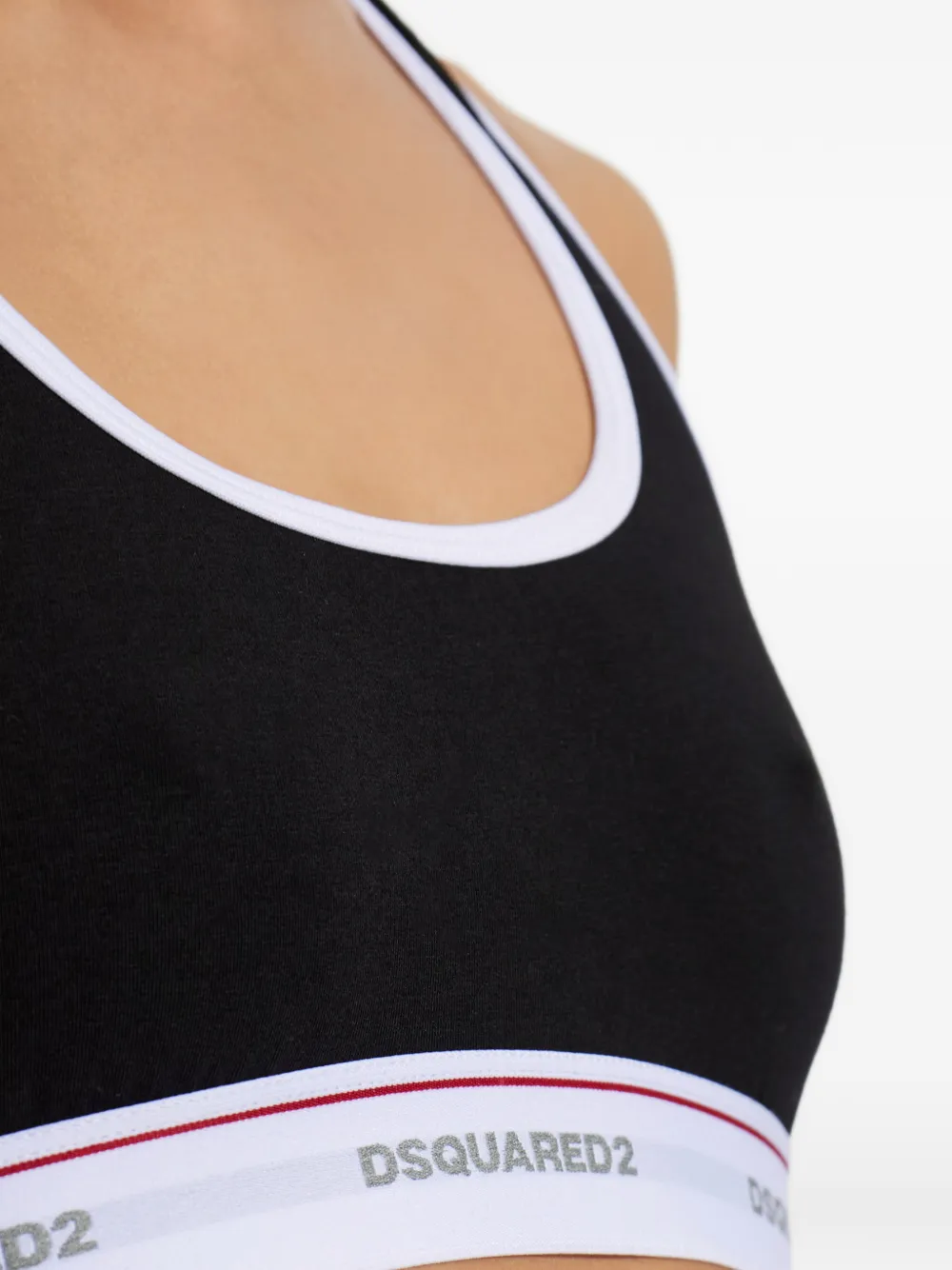 DSQUARED2 Bralette met racerback en logoband Zwart