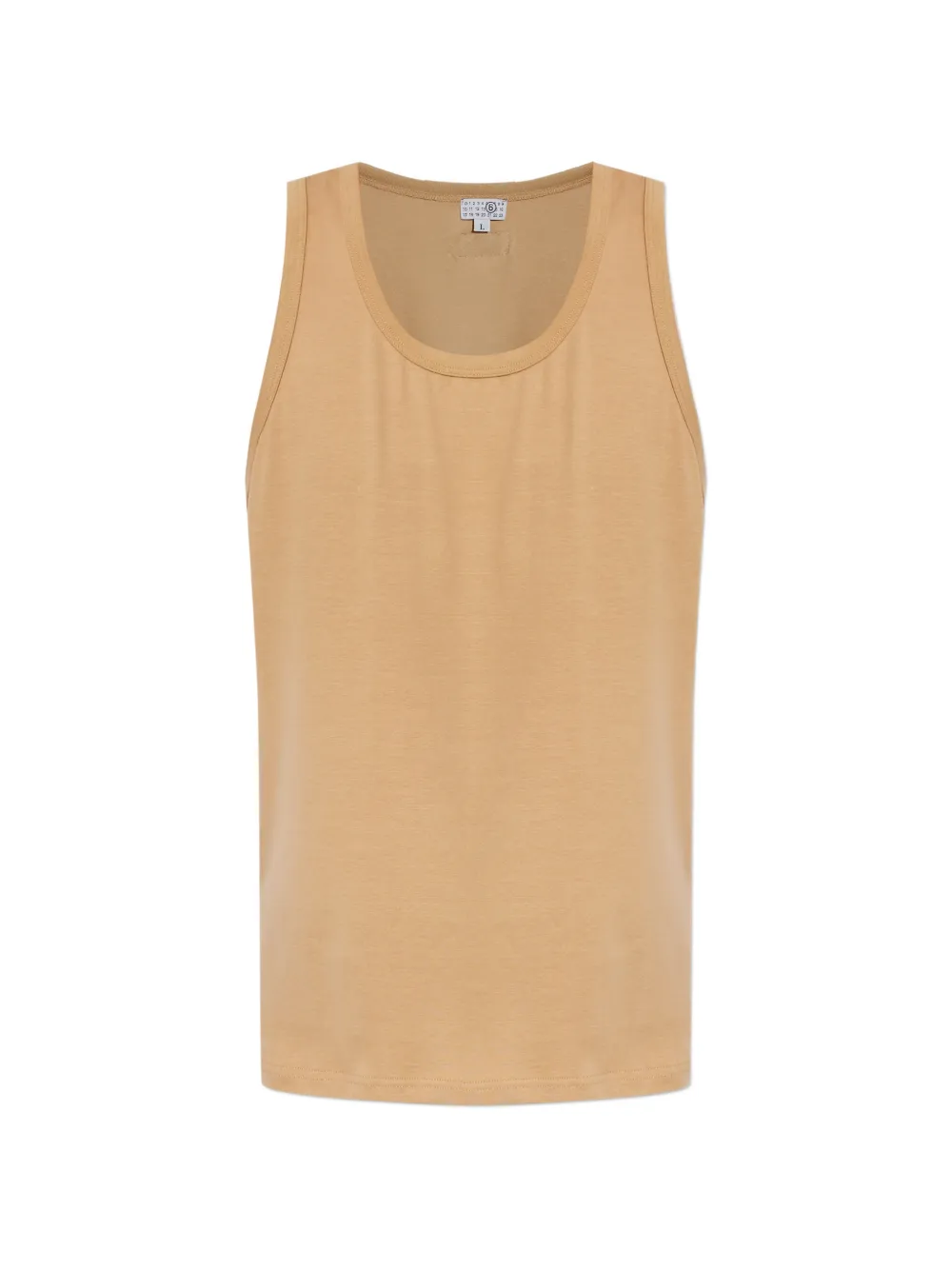 MM6 Maison Margiela logo-patch tank top - Toni neutri