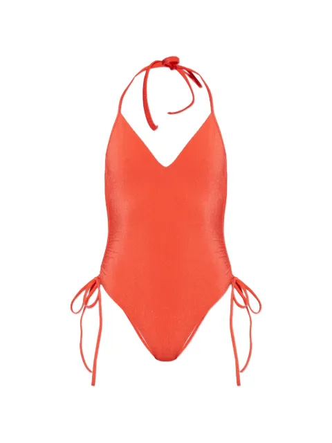 Balmain halterneck side-tie swimsuit