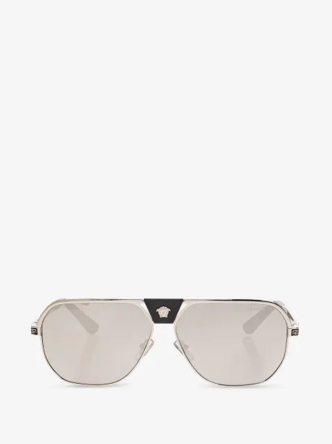 Versace Eyewear 그레카 디테일 파일럿 프레임 선글라스