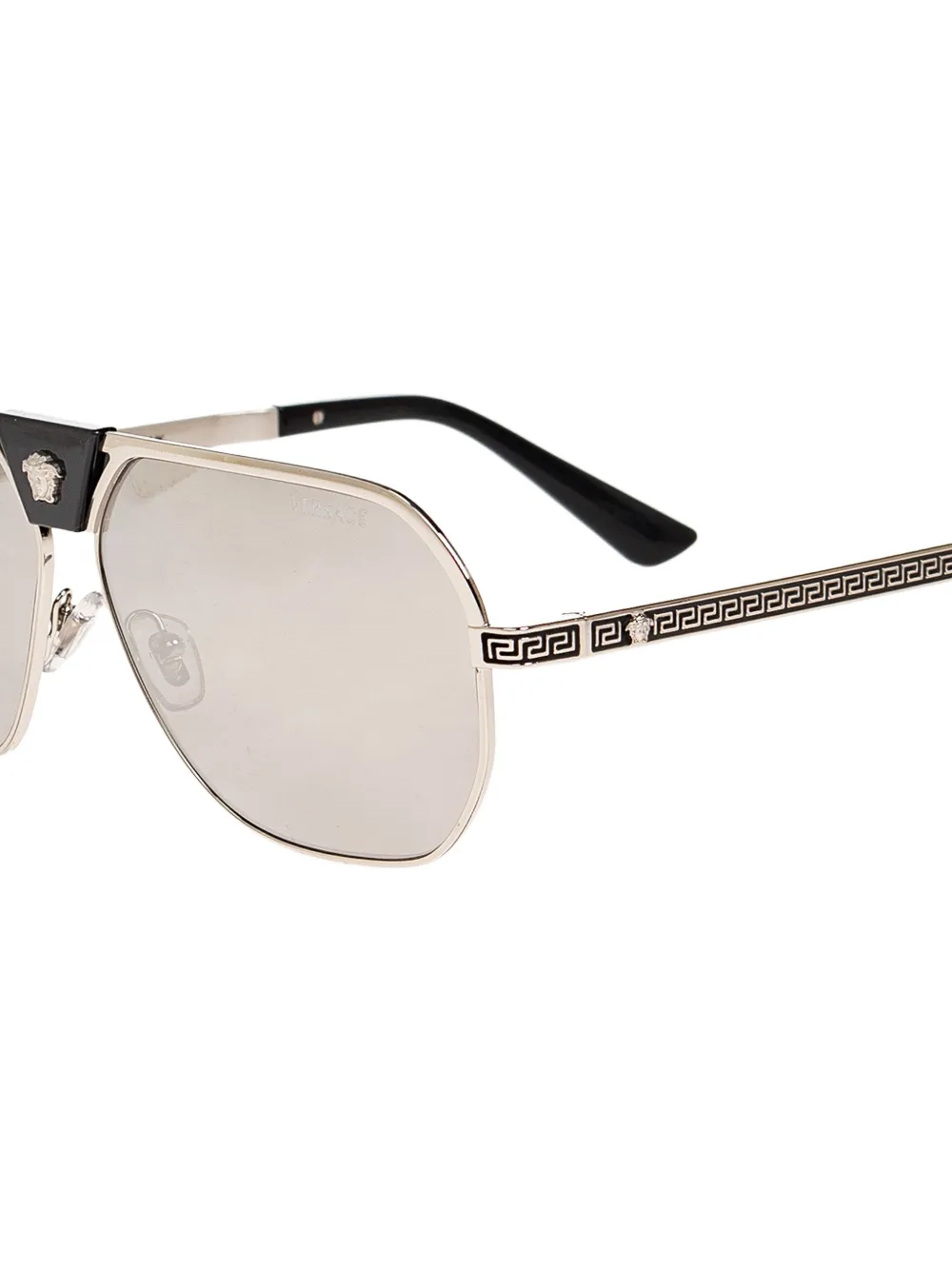 Versace Eyewear Zonnebril met piloten montuur en Greca detail Zilver