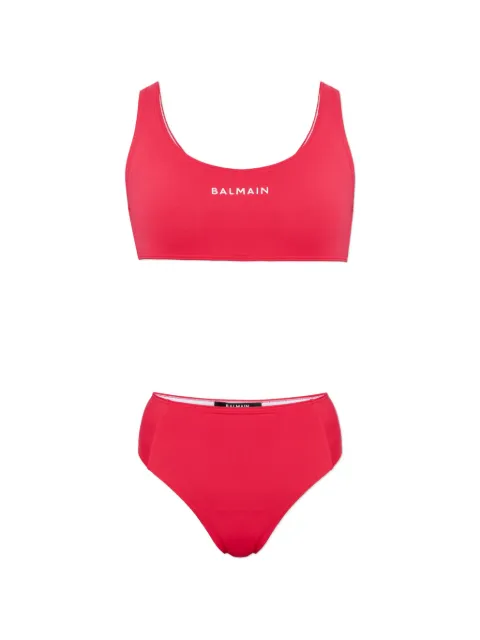 Balmain logo-print bikini