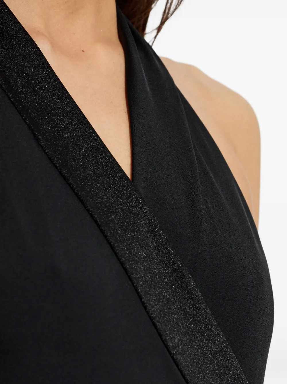 Balmain Gewikkeld badpak met glitter afwerking Zwart