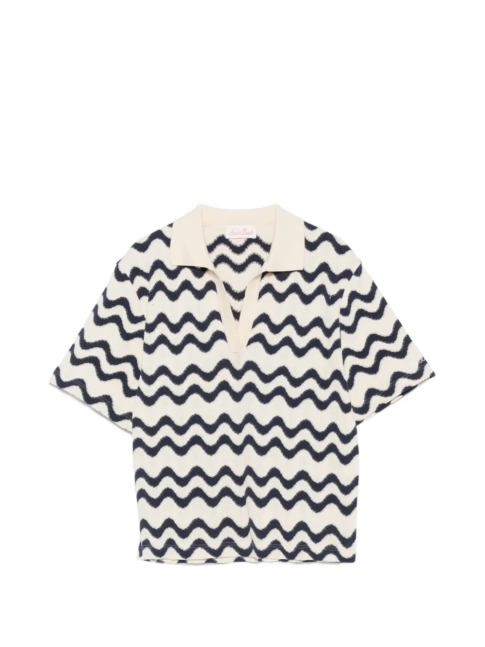 MC2 Saint Barth Kids chevron-knit polo shirt - Blu