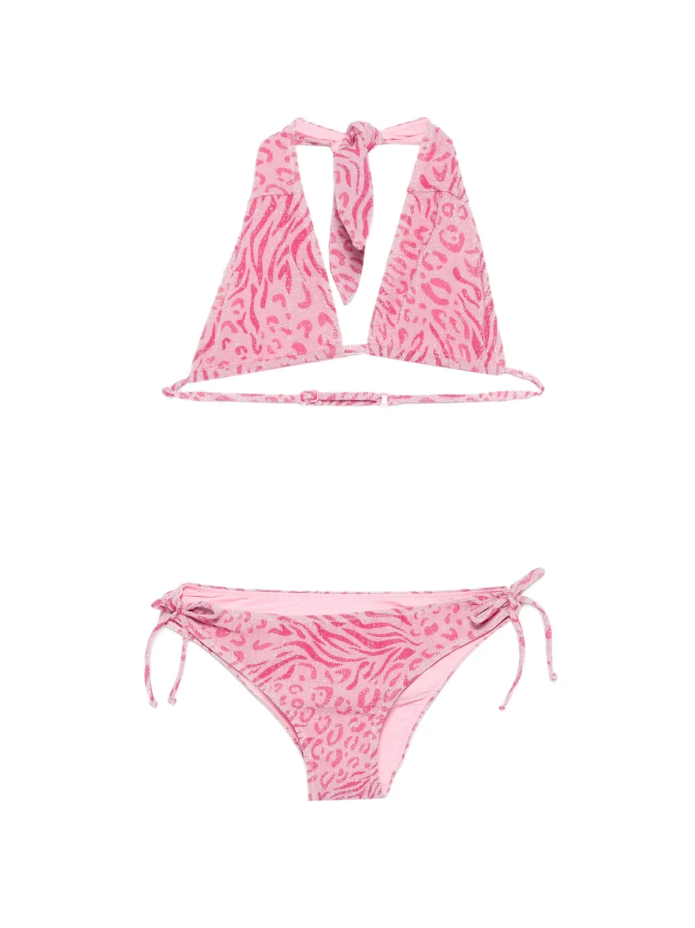 MC2 Saint Barth Kids Aryanna animal-pattern bikini - Rosa