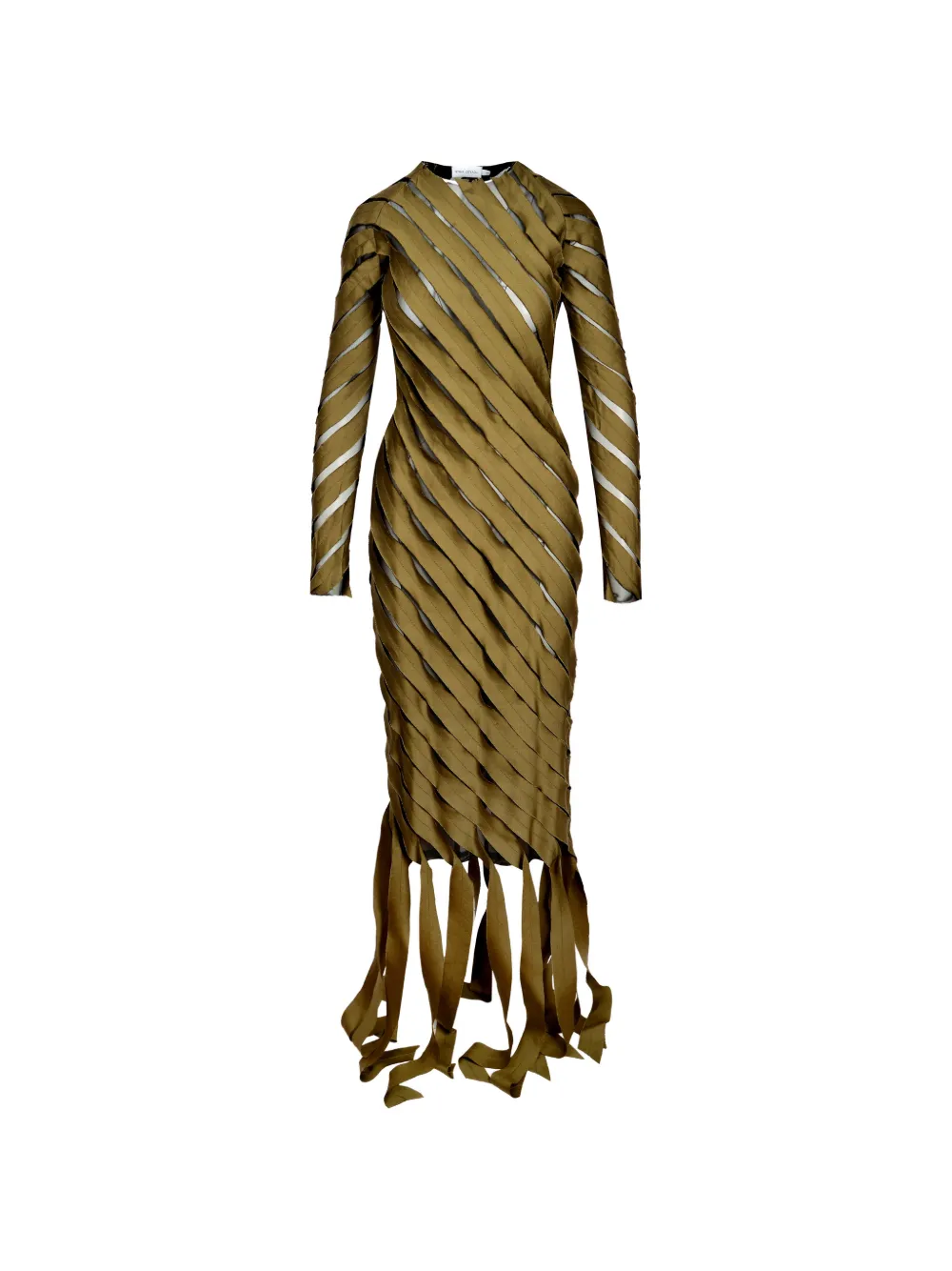 Ioana Ciolacu spiral fringed midi dress - Verde