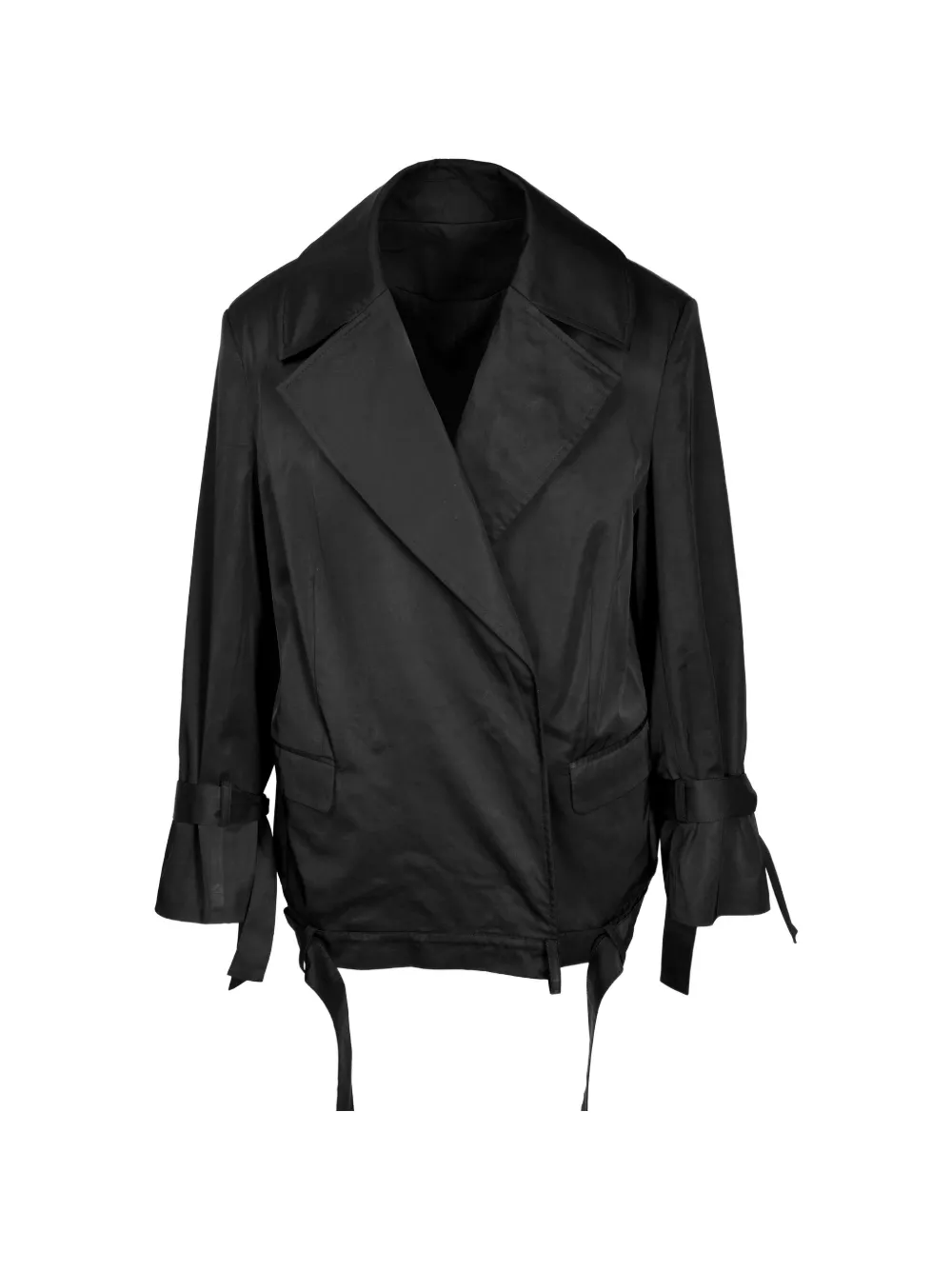 Ioana Ciolacu Fold tie-fastening jacket - Nero