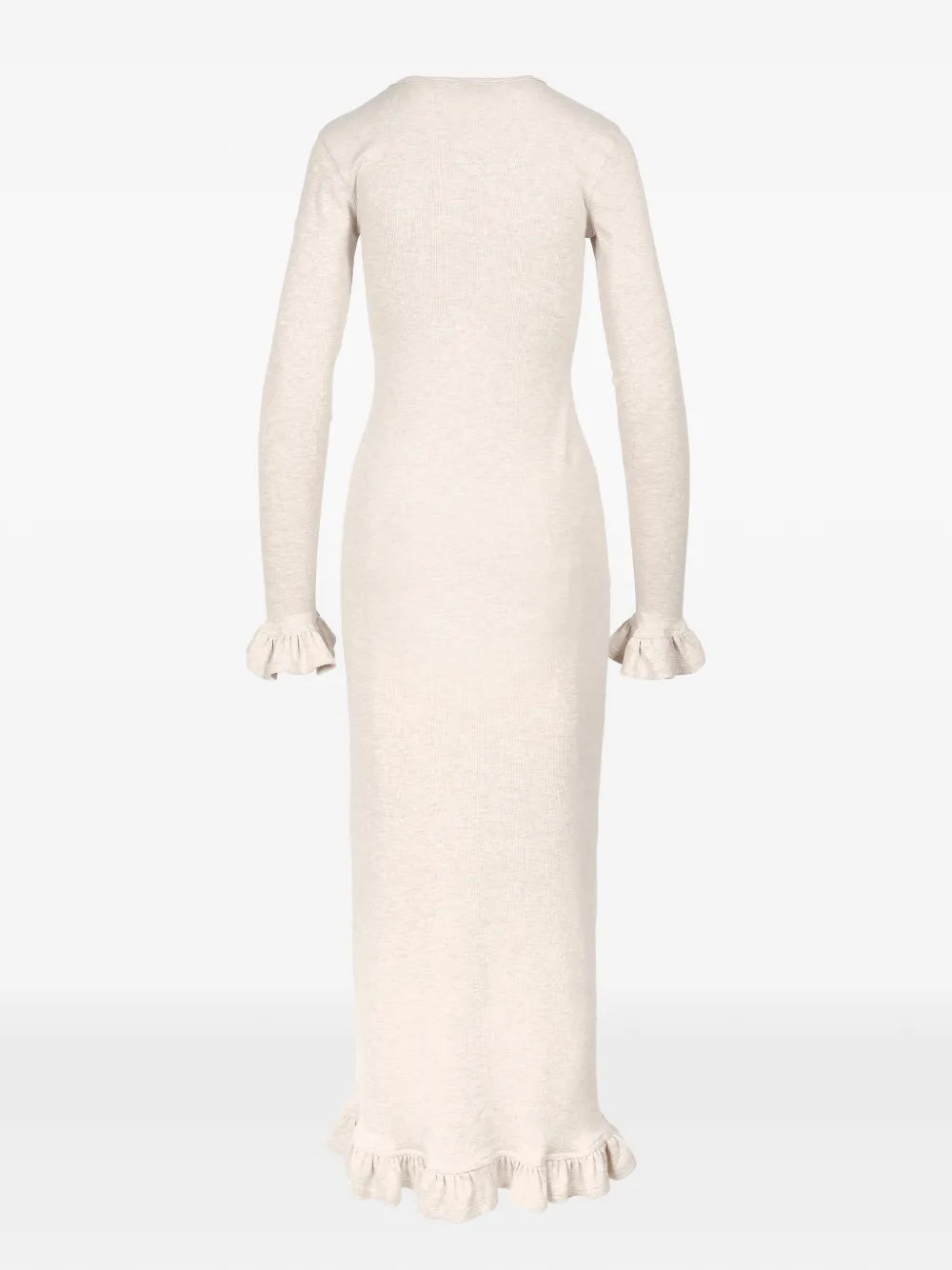 Ioana Ciolacu Maxi-jurk met ruches Beige