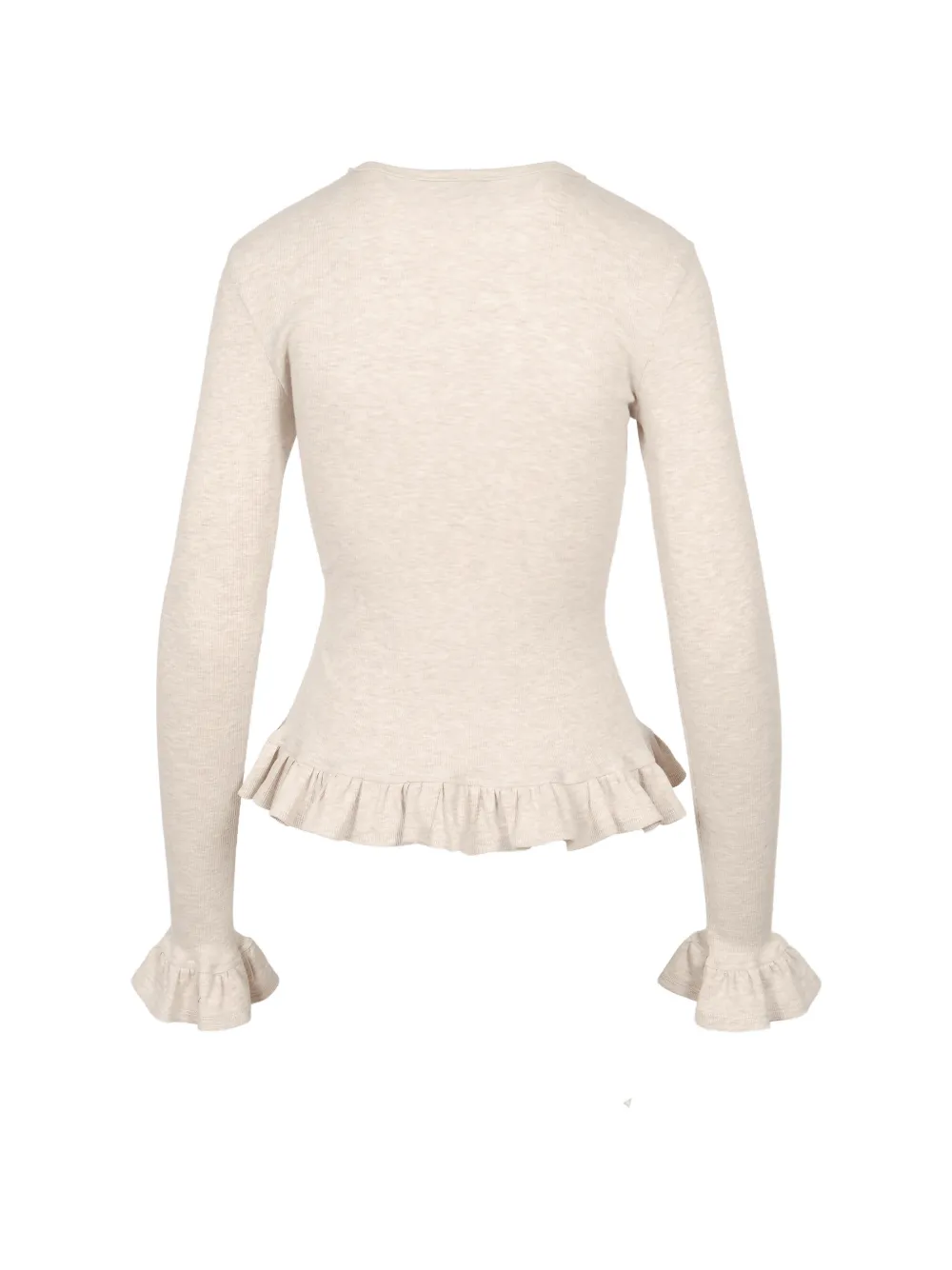 Ioana Ciolacu Shirt met ruches Beige