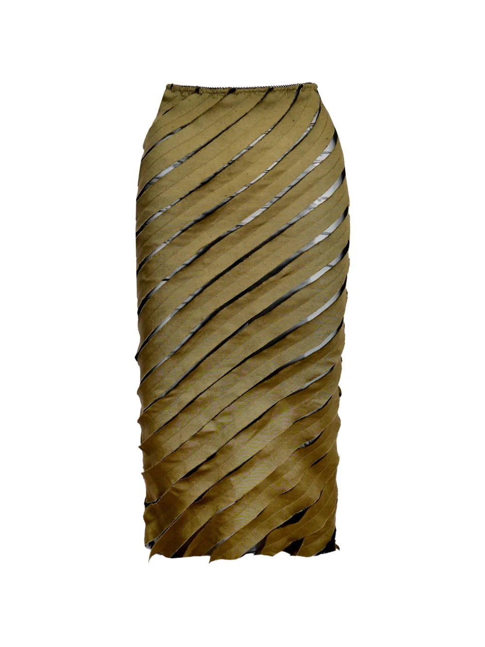 Ioana Ciolacu Spiral panelled midi skirt - Verde