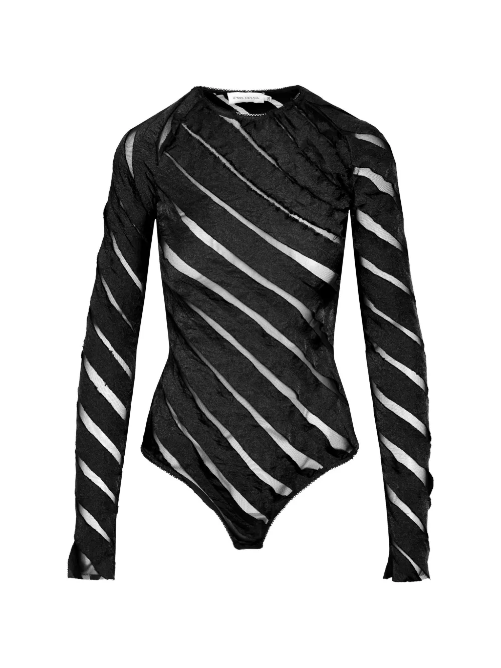 Ioana Ciolacu spiral sheer-panel bodysuit - Nero