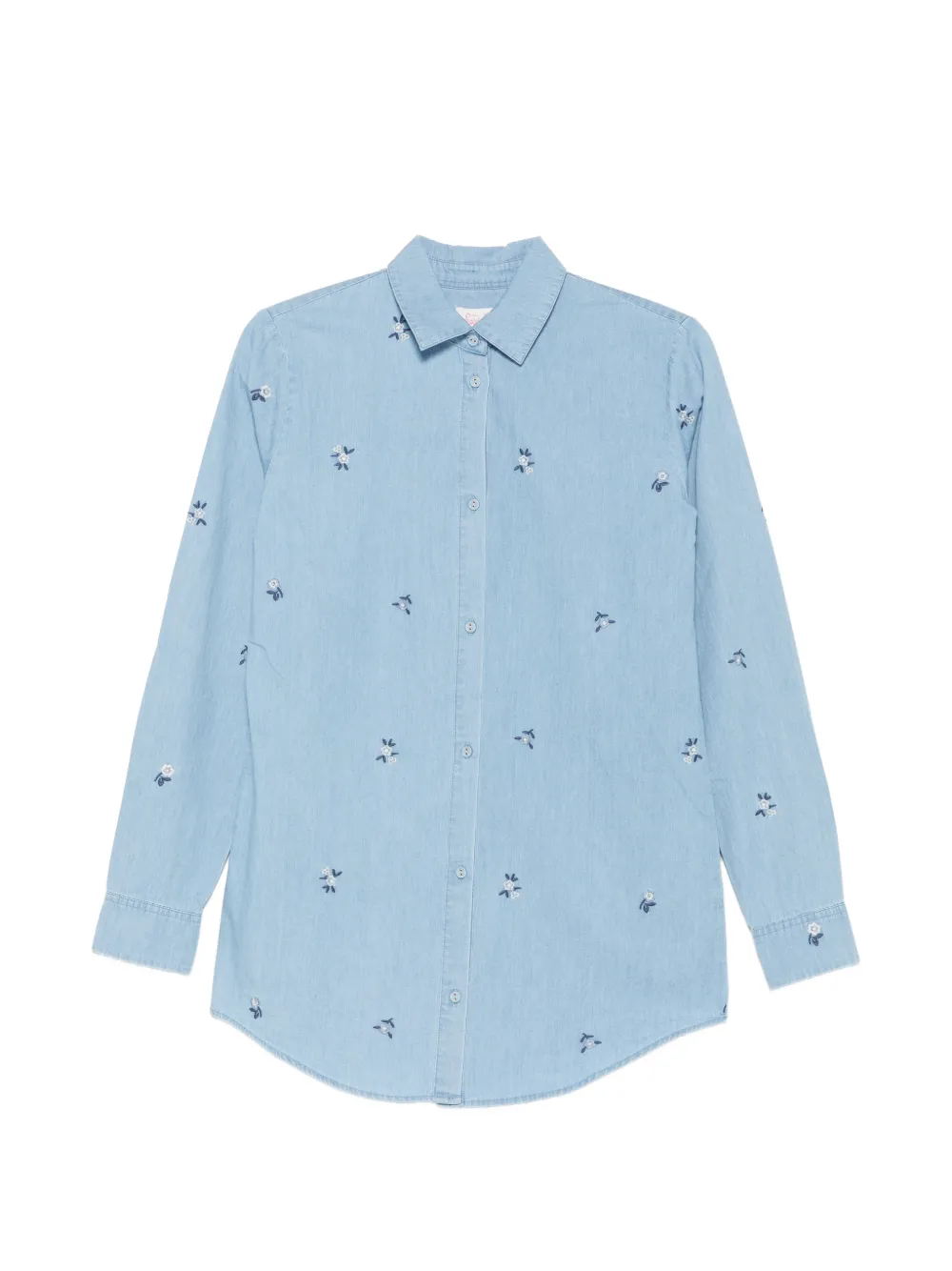 MC2 Saint Barth Kids Mini Brigitte floral-embroidered shirt - Blau