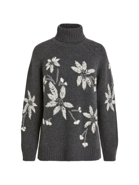 P.A.R.O.S.H. floral-embroidered turtleneck sweater