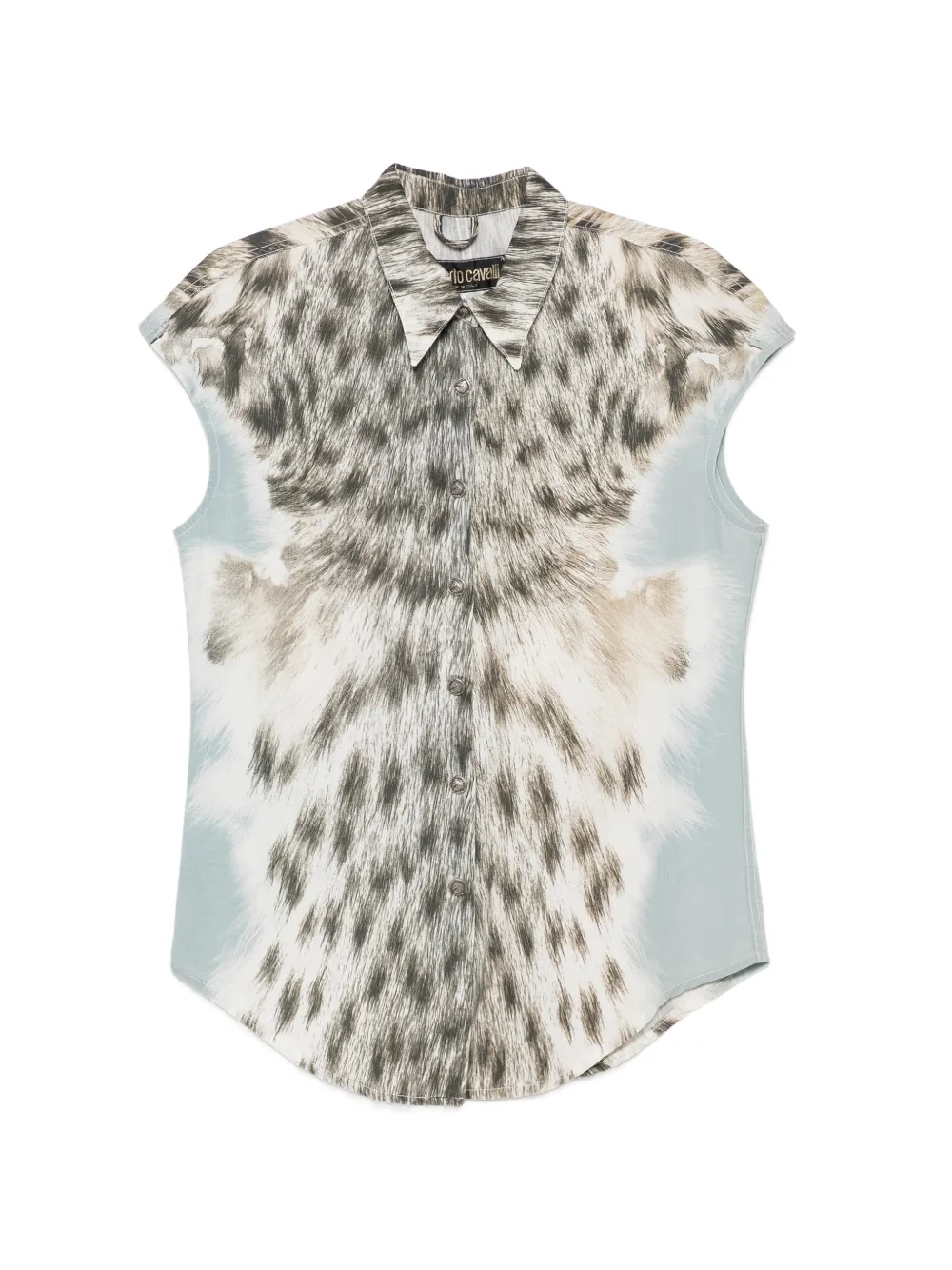 Roberto Cavalli Vintage chemise à imprimé animalier (années 2000) - Blanc