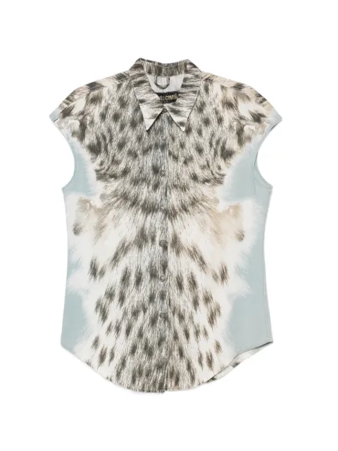 Roberto Cavalli Vintage 2000s animal-print shirt