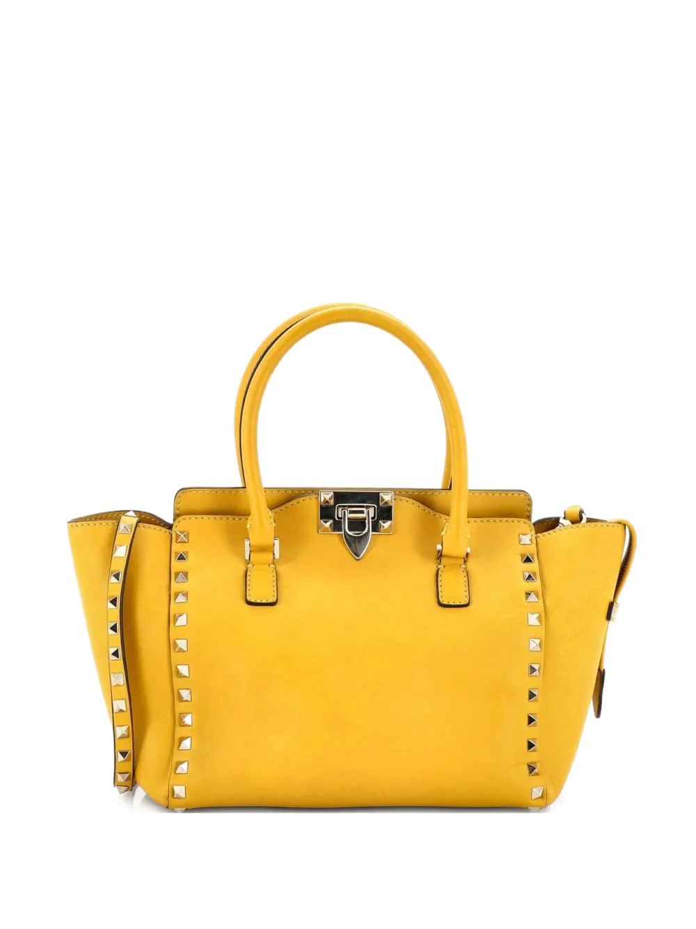 Valentino Garavani Pre-Owned Rockstud Rigid Leather Small tote bag - Giallo