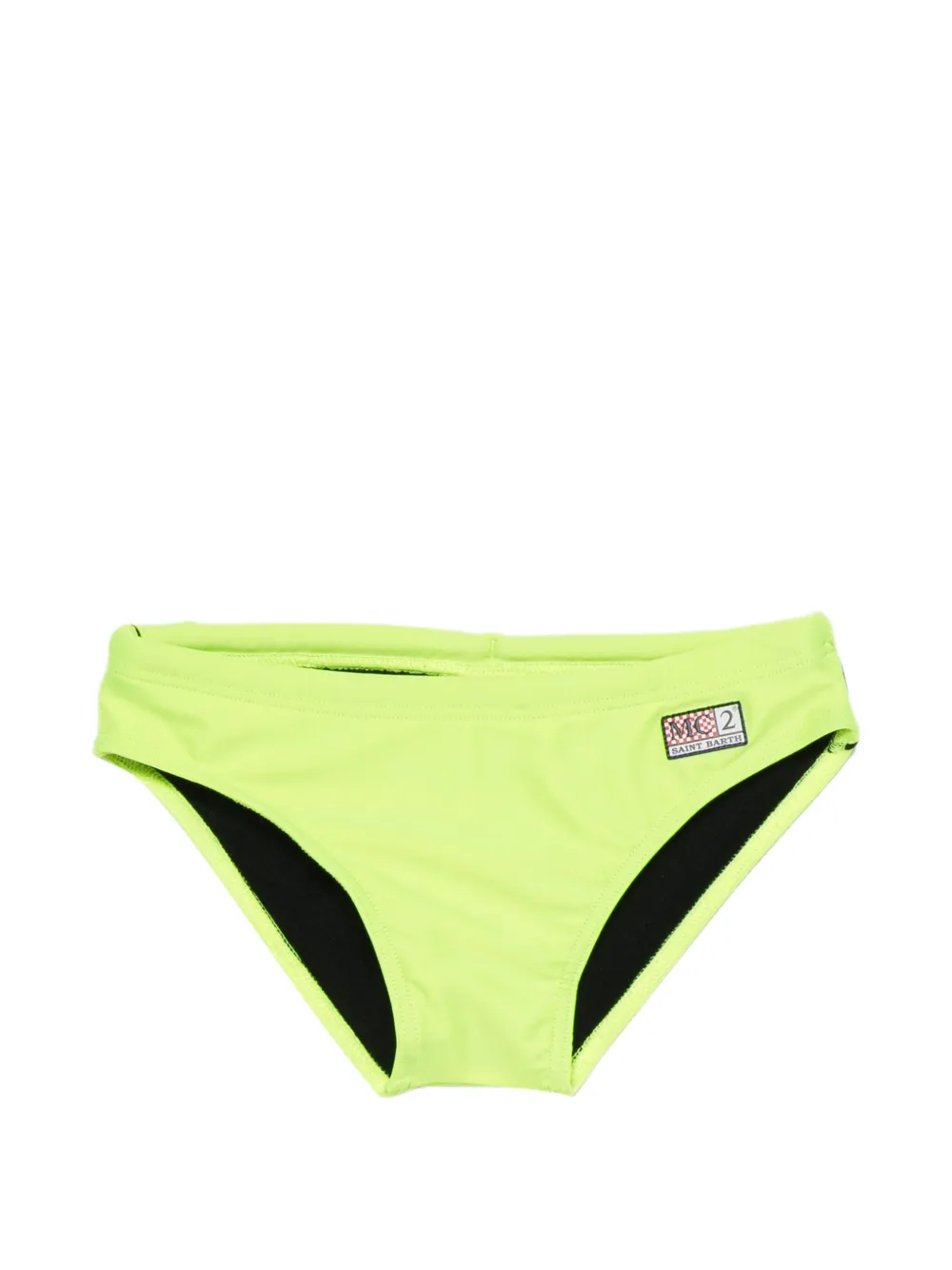 MC2 Saint Barth Kids Billy logo-patch swimming briefs - Giallo