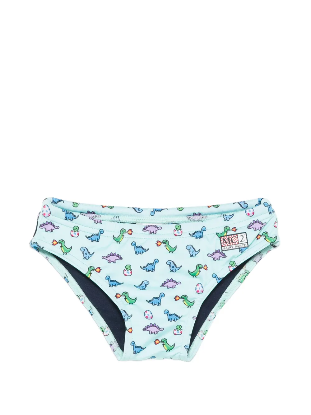 MC2 Saint Barth Kids Billy dinosaur-print swim briefs - Blau