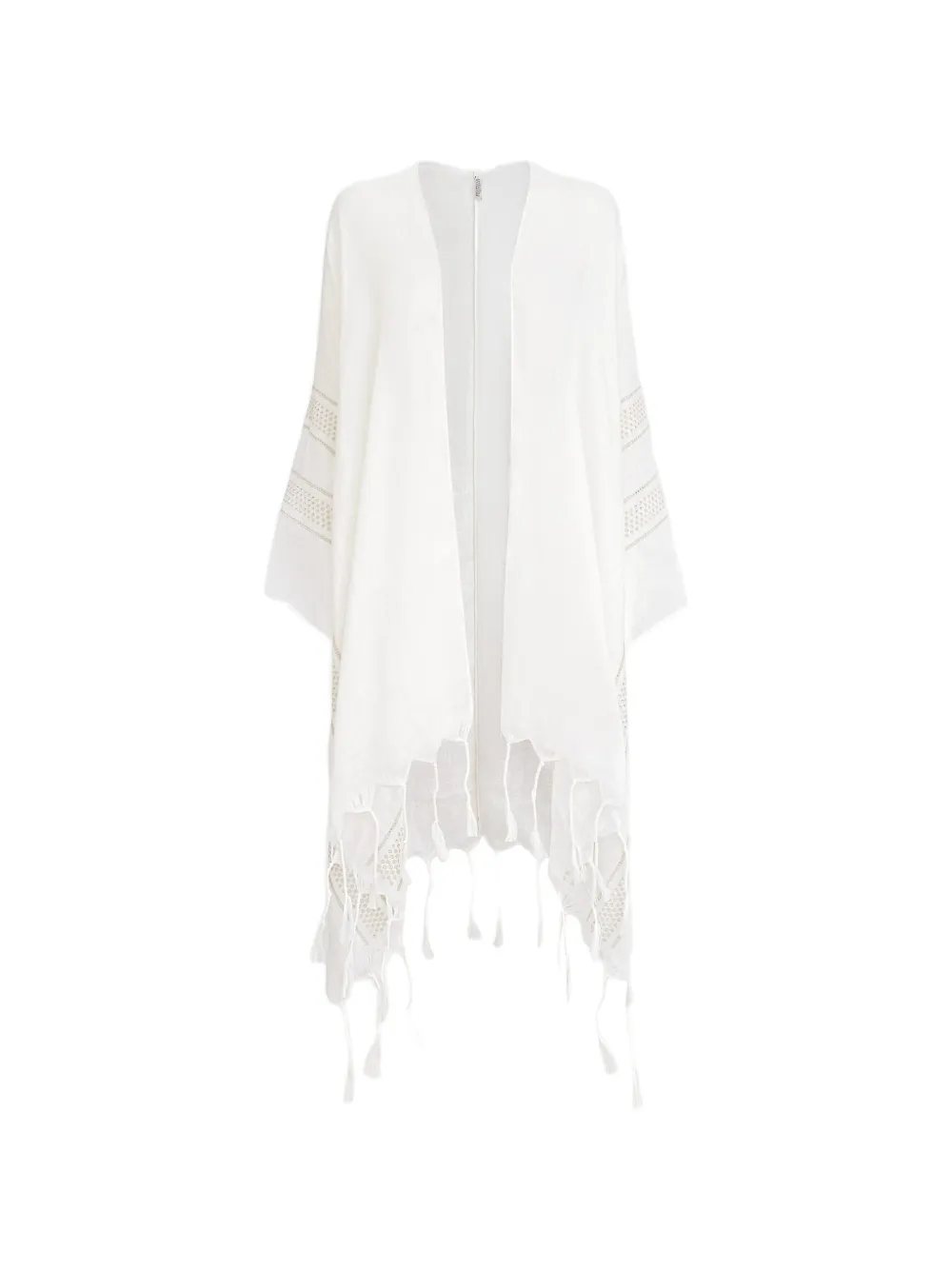 Brunello Cucinelli linen poncho with broderie anglaise