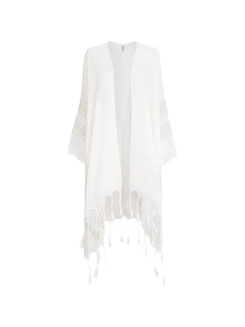 Brunello Cucinelli linen poncho with broderie anglaise
