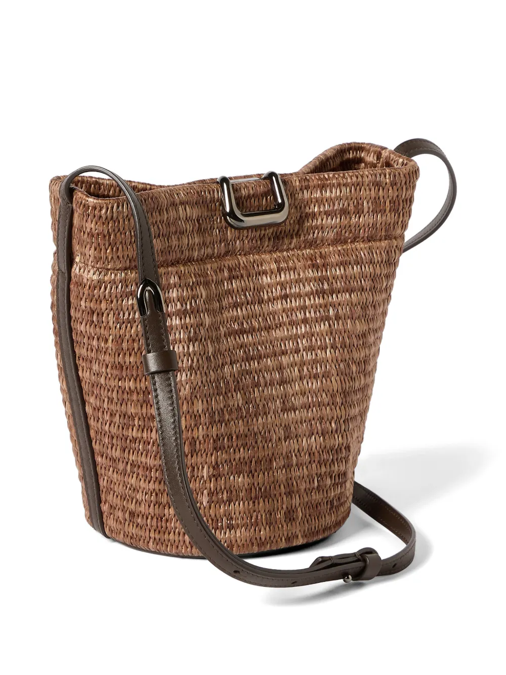 Brunello Cucinelli Kleine Sartorial bucket-tas van techno raffia Bruin