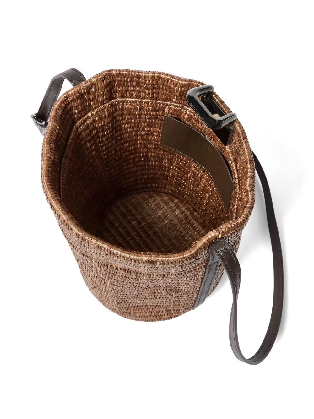 Brunello Cucinelli Kleine Sartorial bucket-tas van techno raffia Bruin