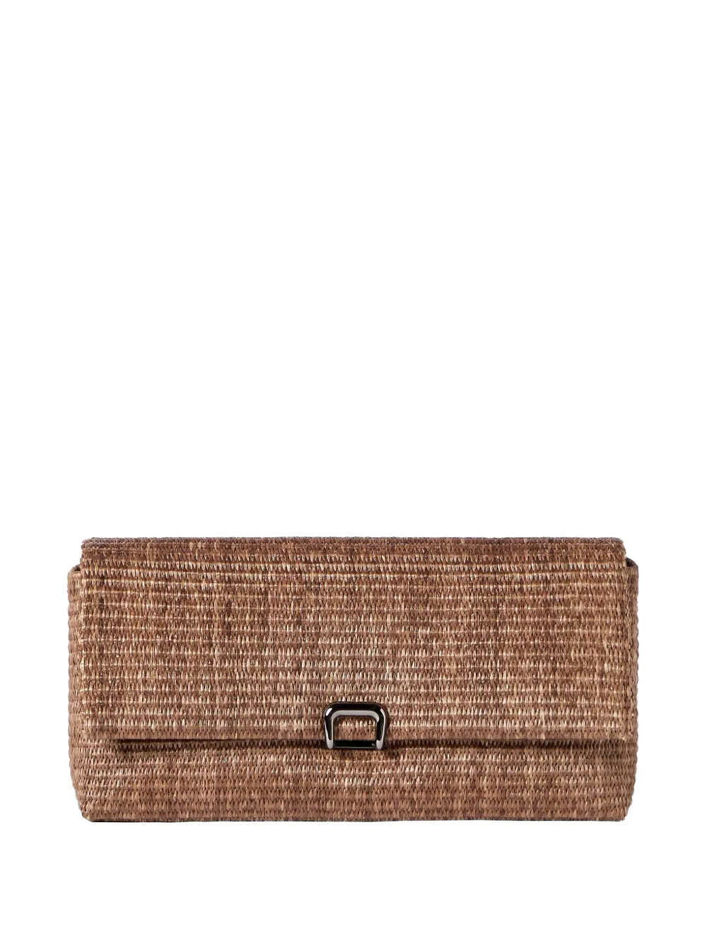 Brunello Cucinelli sartorial clutch bag in techno cotton raffia - Marrone