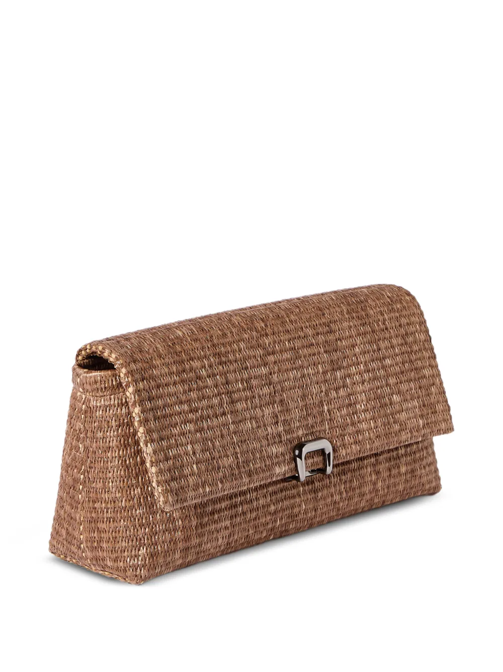 Brunello Cucinelli Sartorial clutch van technisch raffia Bruin