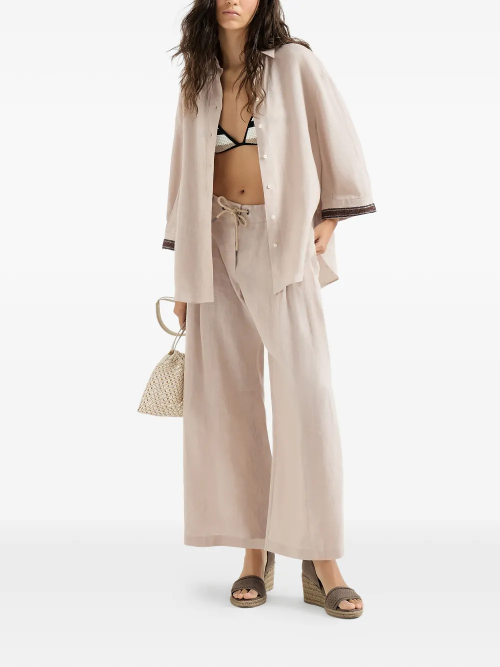 Brunello Cucinelli Linnen overhemd Beige