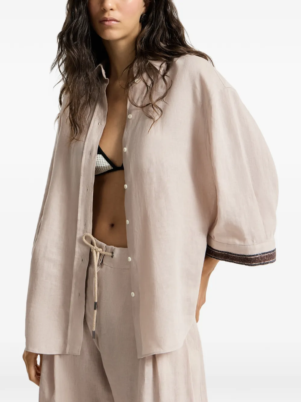 Brunello Cucinelli Linnen overhemd Beige