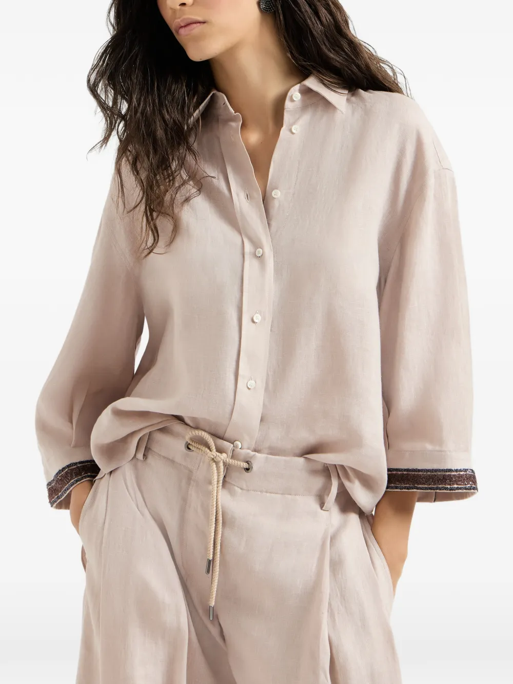 Brunello Cucinelli Linnen overhemd Beige