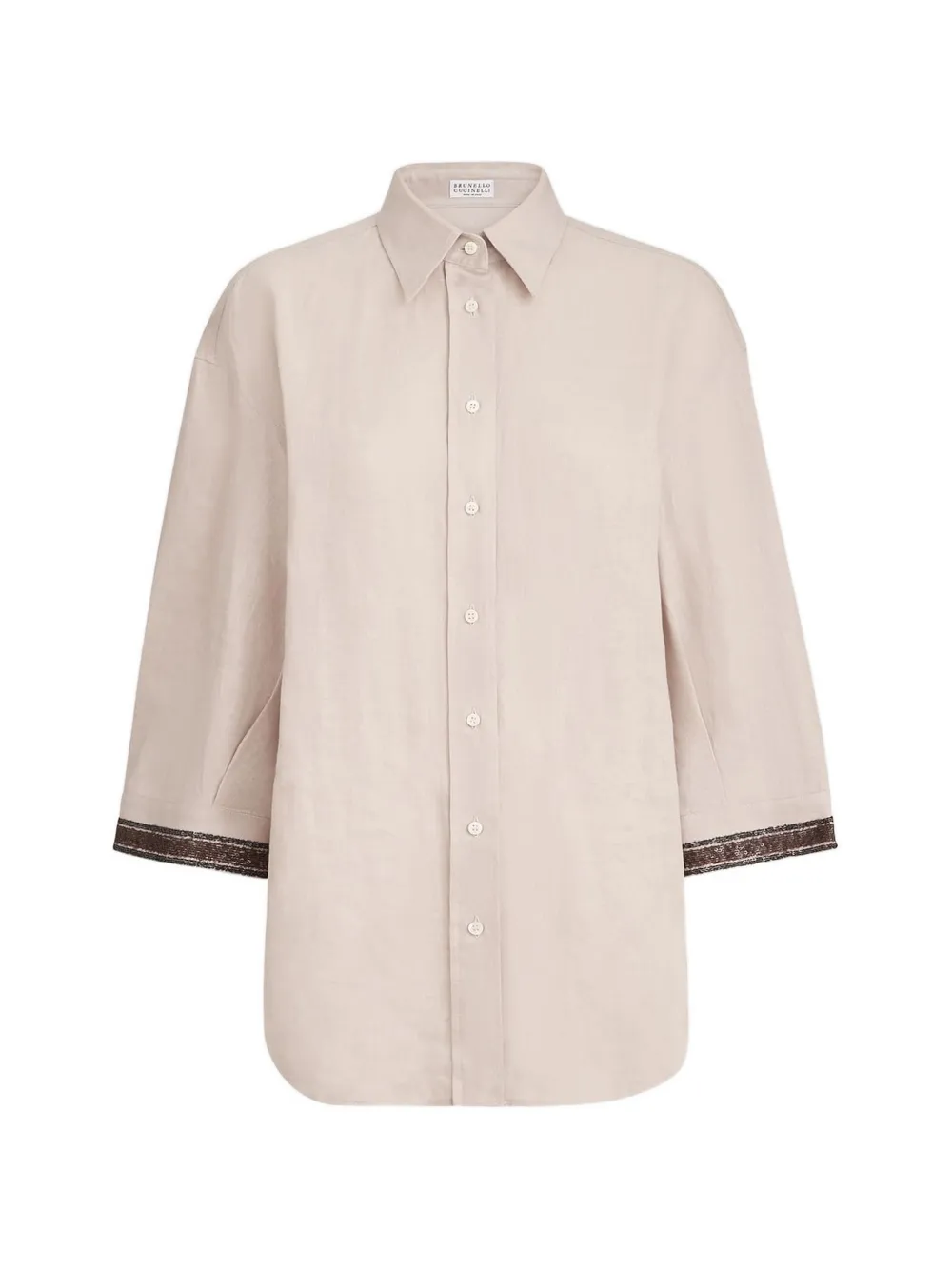 Brunello Cucinelli linen shirt with dazzling cuffs - Toni neutri