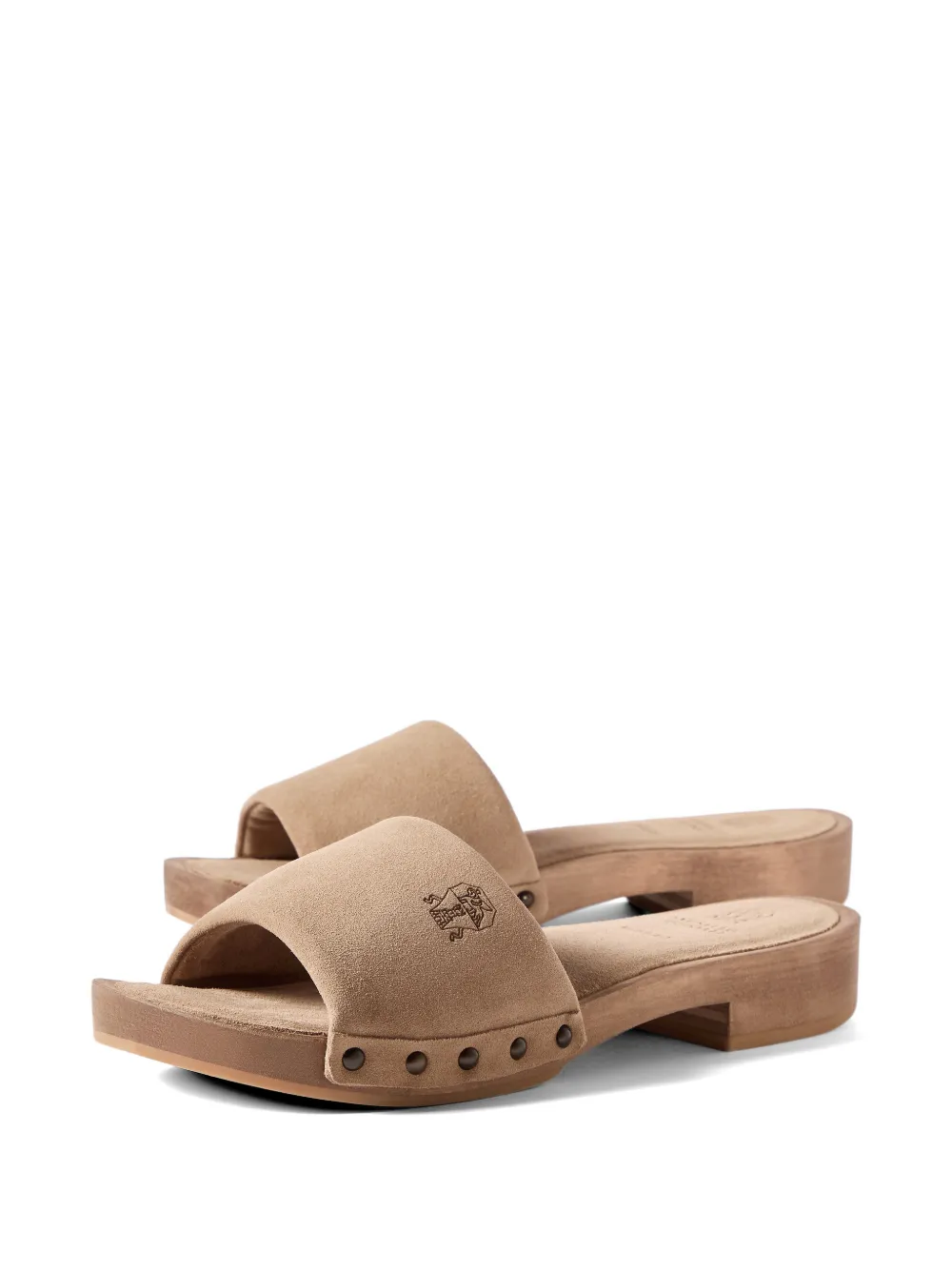 Brunello Cucinelli Suède slippers Bruin