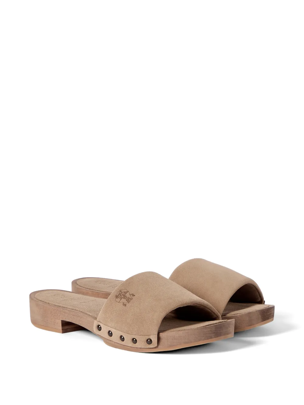 Brunello Cucinelli Suède slippers Bruin