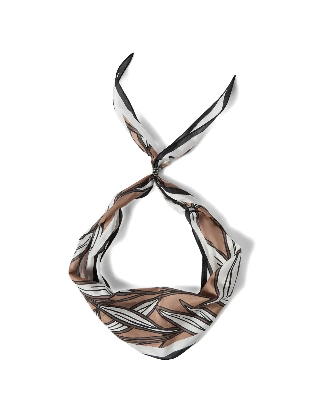 Brunello Cucinelli Foulard in seta con stampa - Toni neutri