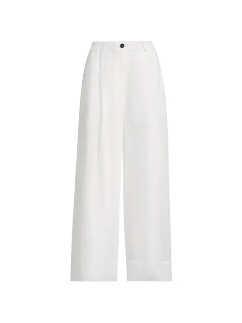 Brunello Cucinelli cotton organza boxy pleated trousers with monili