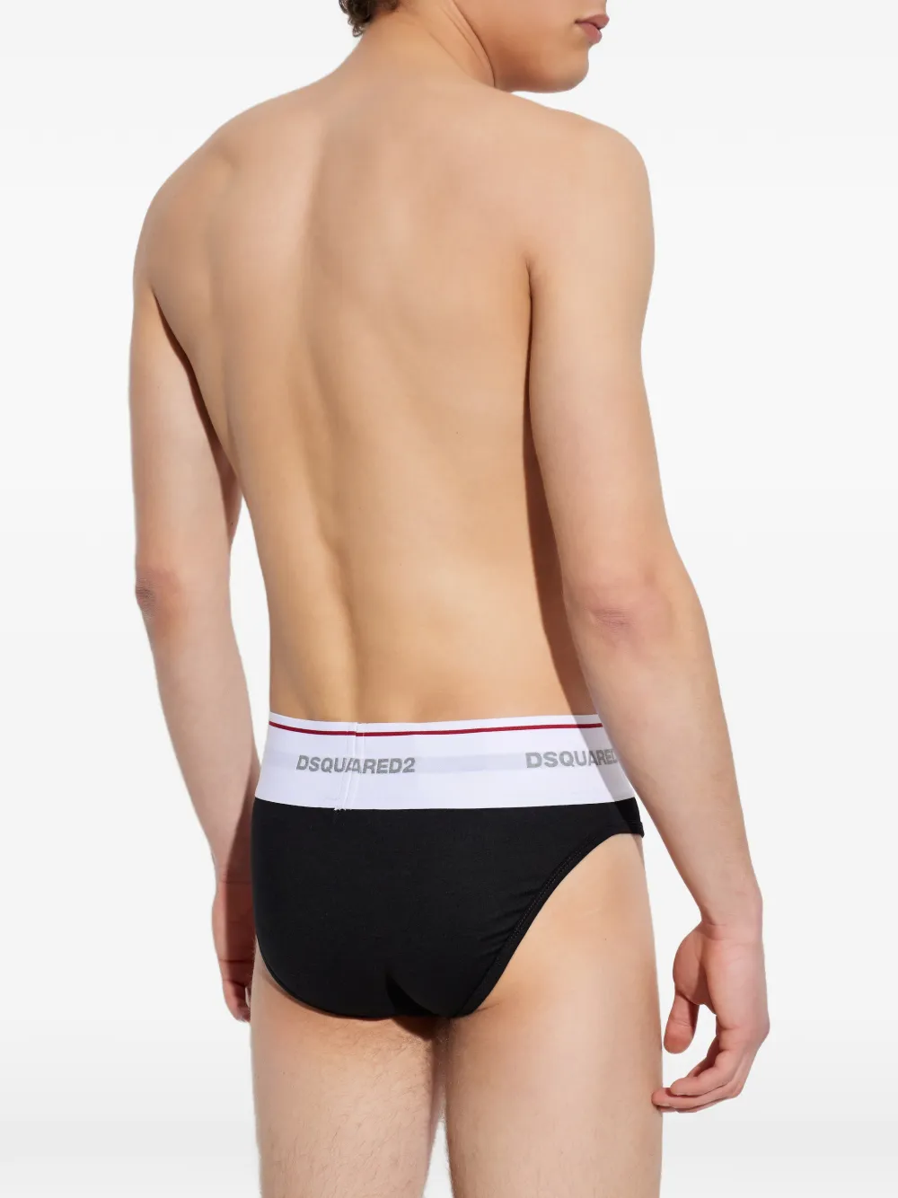 Dsquared2 Logo-waistband Briefs In Black